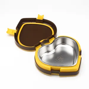 Leak-proof Stainless Steel Inner Box Airtight Lunch Box BPA Free Silicone Bento Heart Shape Lunch for Students Food Container