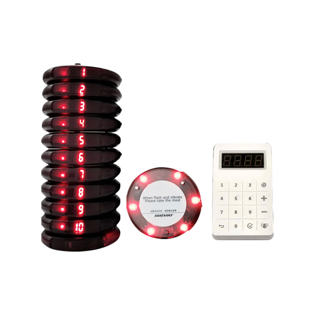 Fast Food Wireless Caller Order Restaurant Pager Vibrate Beeper Guest Queue Coaster Paging System for Customers