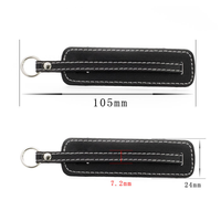 Porte-clés en cuir PU 24mm+8mm, cadeau pour femme pour les anniversaires, compatible avec les breloques coulissantes de 8mm, lettres de l'alphabet
