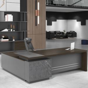 Mesa de muebles de lujo para oficina, mesa de habitación de jefe de oficina, muebles de diseño de madera modernos, mesa de oficina Ceo en forma de L Ejecutiva para el hogar Mdf - Product Image 2