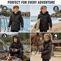 Vestes imperméables pour garçons et filles, parka de bain personnalisée imprimée, doublure polaire chaude, manteau d'extérieur pour la natation, le surf et la plage
