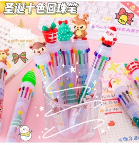 Bút Bi Bấm Nai Sừng Tấm Cây Giáng Sinh Ông Già Noel Dễ Thương Bút Bi 10 Màu Văn Phòng Phẩm Học Sinh Quà Tặng Giáng Sinh - Product Image 2