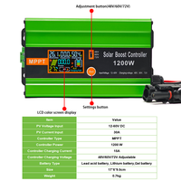Contrôleur de charge solaire MPPT MYAMi Boost à prix avantageux, 1200W 600W réglable 48V 60V 72V, 30A 15A, entrée PV 12V-60V, avec écran LCD