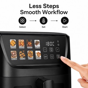 Friteuse à air numérique avec écran tactile couleur, friteuse intelligente avec fenêtre visible, cuisson rapide, appareil de cuisine - Product Image 3