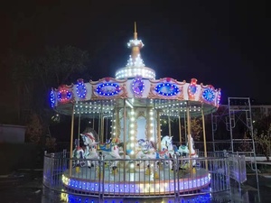 Parque temático grande 16 asientos Merry Go Round atracciones al aire libre niños carrusel caballos a la venta - Product Image 2