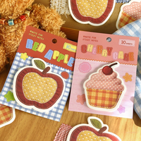 30 pièces par paquet de notes autocollantes, style patchwork mignon, parfaites pour les bullet journals, l'écriture de messages et la prise de notes
