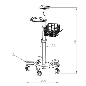 Carrito de Monitoreo Great Cause WYTC730 de 1150 mm, Carro Médico con Cesta para Uso en Hospitales, Clínicas y Hogares - Product Image 2