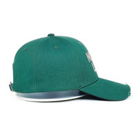 Groene katoenen stof, distressed, vlak geborduurde, groothandel, 6-delige, 100% katoenen baseballcaps voor volwassenen