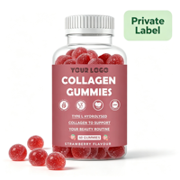Gummies de Collagène Hydrolysé Soutien Cutané Vitamines Beauté Saveur Fraise 60 unités OEM Vente en Gros Marque Privée Complément Alimentaire