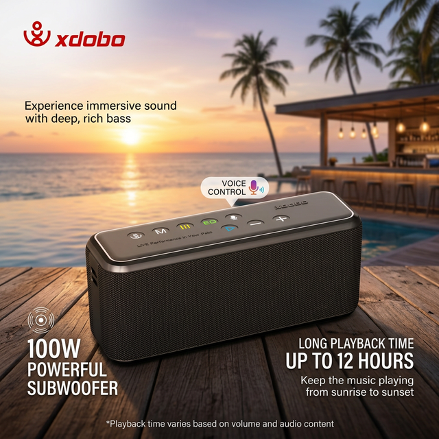 XDOBO X8 MAX 100W Strong Bass Portable Audio Player Voice Control HiFi Stereo Subwoofer BT 5.0 Wireless Outdoor Party Speaker
