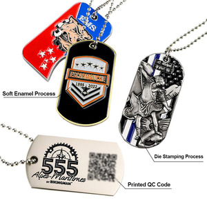 Cá nhân hoá Logo Mens Vòng Cổ Khắc thép không gỉ QR mã dogtags Mặt dây chuyền men sơn Tên ID 3D tùy chỉnh Dog Tag - Product Image 2