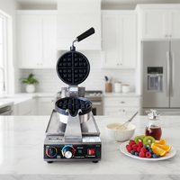 Nouveau gaufrier rotatif en acier inoxydable avec panneau de commande mécanique