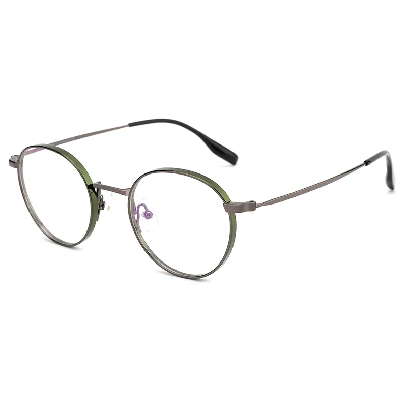 工場特許デザイン100% チタンメガネ眼鏡光学フレームレディース男性用