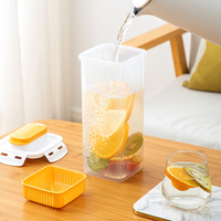 Bouilloire d'été transparente de grande capacité de 1700mL pour eau froide Pot à thé aux fruits résistant aux fuites avec écran filtrant