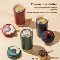 Nouvelle tasse isotherme en acier inoxydable avec revêtement céramique, affichage de la température, pour boire directement, portable, pour voiture
