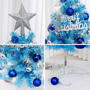 Nouvel Arbre de Noël Miniature 2026 45/60cm Bleu, Petit Arbre de Bureau, Emballage pour Décorations de Noël Mini Transfrontalières - Product Image 4