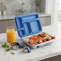 Boîte à lunch en acier inoxydable divisée pour adultes, de qualité supérieure, sans BPA, empilable, étanche et résistante aux chocs, idéale pour les voyages
