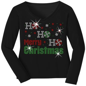Merry Christmas Rhinestone Long Sleeve Mega Bling <strong>Shirt</strong> Custom Spangle Reindeer <strong>Sparkle</strong> Ladies HOHOHO Christmas Rhinestone <strong>Shirt</strong>