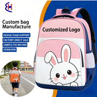 Sac à dos Oxford imperméable et durable à motif de dessin animé, compartiment spacieux avec fermeture éclair, sac d'école écologique et recyclable pour les élèves du primaire