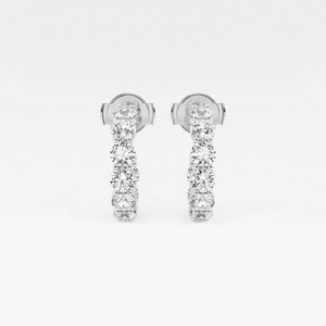 Pendientes de aro abiertos con diamantes cultivados en laboratorio, 2 quilates, para mujer, joyería fina minimalista elegante, regalo de lujo brillante - Product Image 3