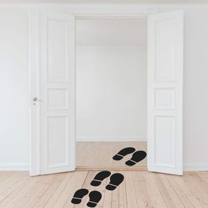 Impresiones Pegatinas <span class=keywords><strong>de</strong></span> huella <span class=keywords><strong>de</strong></span> Zapato Negro Huella <span class=keywords><strong>de</strong></span> piso Calcomanías Pegatinas <span class=keywords><strong>para</strong></span> piso Señal Guía Direcciones Pies Distancia Calcomanías <span class=keywords><strong>de</strong></span> pared - Product Image 5