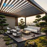 Pergola bioclimatique en aluminium de luxe écologique Sweet Home, toit rétractable motorisé à lames orientables, auvent imperméable pour l'extérieur