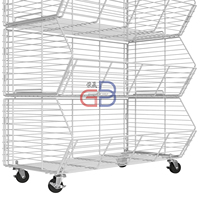 Étagère de présentation inclinée multi-niveaux électroplaquée pour supermarchés, idéale pour la mise en valeur des fruits et légumes, solution de rangement pratique