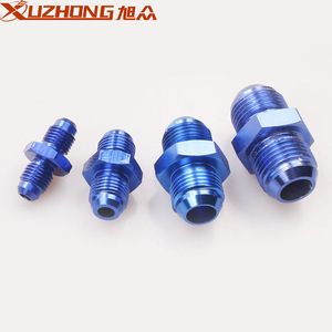 Conector de tubo de aceite de aluminio, adaptador roscado macho azul para modificación de automóviles, conectores para automóviles - Product Image 4