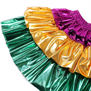Venta al por mayor trajes de Carnaval para bebés niñas niños pequeños ropa de Mardi Gras falda metálica personalizada ropa de niña de Louisiana - Product Image 2