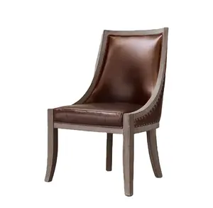 Sassanid OEM新工厂整体销售美国英国复古法国帝国皮革餐椅工厂餐厅套装