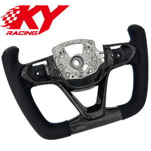 Accessoires intérieurs automobiles en fibre de carbone, cuir noir, style sport racing, volant personnalisé adapté aux BMW i3 i8 - Product Image 3