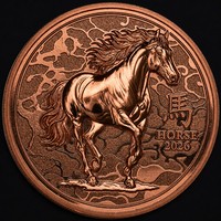 Pièce de monnaie en cuivre fin 999 de 1 once, imprimée UV, en relief 3D, Année du Cheval 2026, motif Cheval Chinois, collection souvenir, cadeau