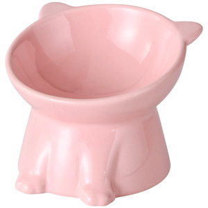 Bol en céramique anti-choc pour chat, à bouche inclinée, surélevé, pour l'eau - Product Image 5