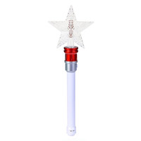 Baguette magique LED avec lumières rotatives et musique pour les célébrations d'Halloween et du Nouvel An - Fonctionne avec des piles AA