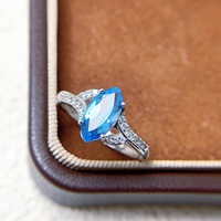 New Design Custom Marquise Natural Topaz 925 Silver Ring Replaceable Gemstone Factory Wholesale Women Fine Jewelry