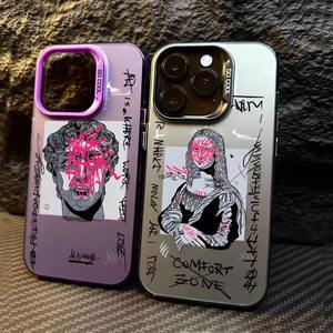 Funda de teléfono creativa con grafiti artístico para <span class=keywords><strong>iPhone</strong></span> XS XR 13 Mini 16 <span class=keywords><strong>Plus</strong></span> 17 Pro Max Durable PC Coque con David Mona - Product Image 1