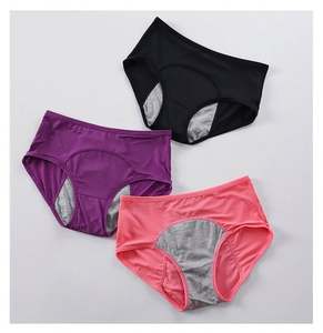 Culottes menstruelles grande taille I-0140 en fibre de bambou, élastiques, taille haute, respirantes, sexy, sous-vêtements de règles, bragas menstruales - Product Image 4