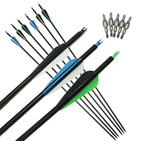 Pointes remplaçables, 2 pièces, flèche combinée, recourbée, arc hybride, pour la chasse, en carbone, 7.8mm