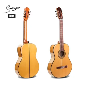Großhandel neue Hochglanz 39 Zoll solide Fichte Top Flamenco 6 Saiten klassische Gitarre