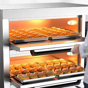 Four à pâtisserie électrique à haute capacité en acier inoxydable, 3 étages, 6 plateaux, avec commande par bouton, 19800W, pour boulangerie commerciale - Product Image 2