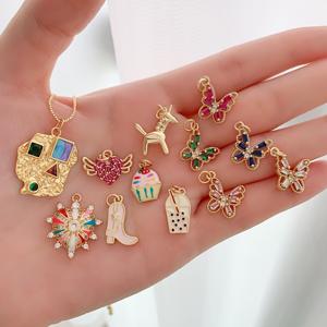 Collar <span class=keywords><strong>de</strong></span> mariposa bonito para niños, collar con colgante <span class=keywords><strong>de</strong></span> corazón <span class=keywords><strong>de</strong></span> <span class=keywords><strong>pastel</strong></span>, Collar chapado en oro <span class=keywords><strong>de</strong></span> 18K, regalos <span class=keywords><strong>de</strong></span> moda - Product Image 1