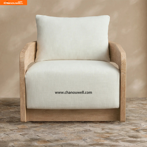 Fauteuil pivotant en teck moderne avec coussins imperméables durables <span class=keywords><strong>pour</strong></span> la détente en plein air - Design écologique - Product Image 6