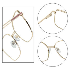 Очки-оправа 6956 класса люкс, дизайн «кошачий глаз», для женщин, оверсайз, металлические, розовые - Product Image 4