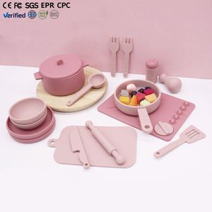 Juego de Cocina de Silicona para Niños al por Mayor con Utensilios de Comida de Juguete, Ollas y Sartenes para Juego de Rol en la Cocina - Product Image 1