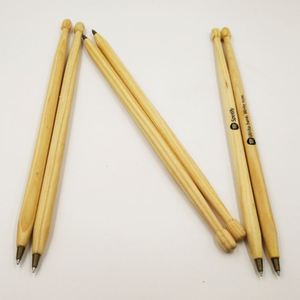 Bolígrafo de madera de alta gama OEM con diseño de baqueta, delgado, con espacios en blanco para grabar nombre personalizado y logotipo impreso, ideal como regalo escolar, tipo rollerball. - Product Image 2