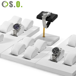 Présentoir à montres personnalisé en cuir PU de haute qualité, plateau organisateur pour montres - Product Image 1