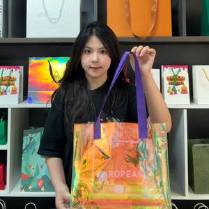 Borsa Tote Trasparente in PVC Laser Impermeabile Facile da Pulire Borsa 'Thank You' <span class=keywords><strong>per</strong></span> Shopping, Viaggi e Uso Quotidiano - Product Image 5