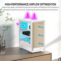 Boîtier PC FOIFKIN M1 - Panneau frontal en noyer, 4 ventilateurs PWM ARGB préinstallés, blanc pour jeux