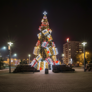 ไฟประดับต้นคริสต์มาสแบบ LED ขนาดใหญ่สำหรับตกแต่งภายนอกอาคาร P65 เหมาะสำหรับตกแต่งห้างสรรพสินค้าในช่วงเทศกาลคริสต์มาส - Product Image 1