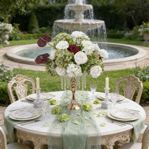 Centro de Mesa de Boda Personalizado con Bolas de Flores de Hortensia Verde, Centro de Mesa de Flores Artificiales para Decoración de Eventos - Product Image 1